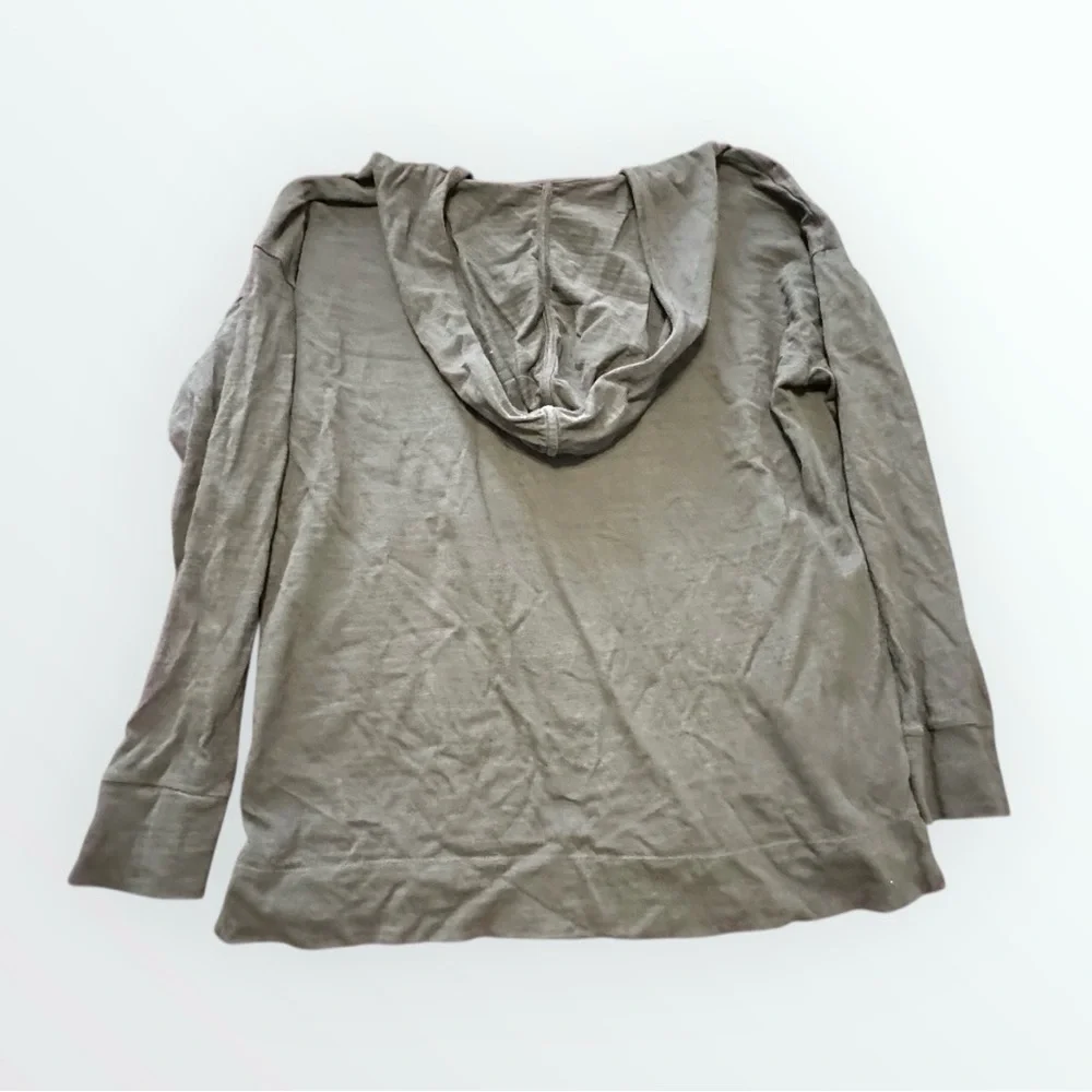 LOFT Lilac V-Neck Pullover Hoodie Sweatshirt - Picture 2 of 5